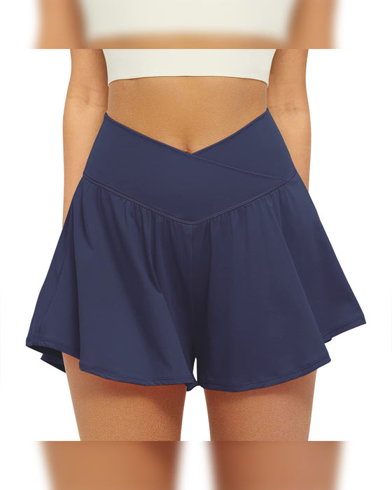 Shorts Mit Hoher Taille, Einfarbig