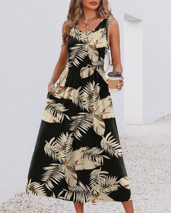 Kleid Elegant Raffiniert Fischgrätenmuster Ärmellos