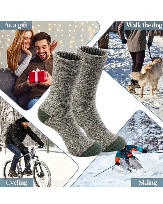 Paar Dicke Warme Winttersocken Weich Gestrickt
