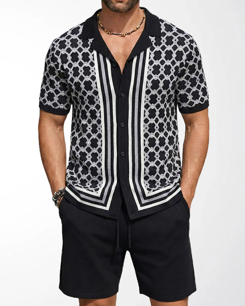Set Kurzarm Cardigan Und Shorts Zweiteilig