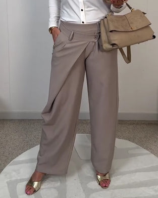 Hose Casual Unifarben Asymmetrisch