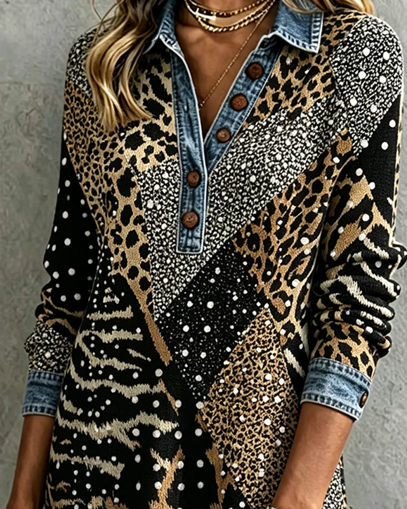Kleid Leopard Tier Lässig