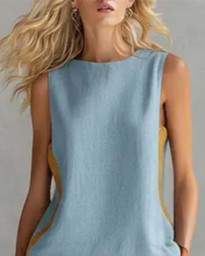 Zweiteiler ärmellos casual Colorblock