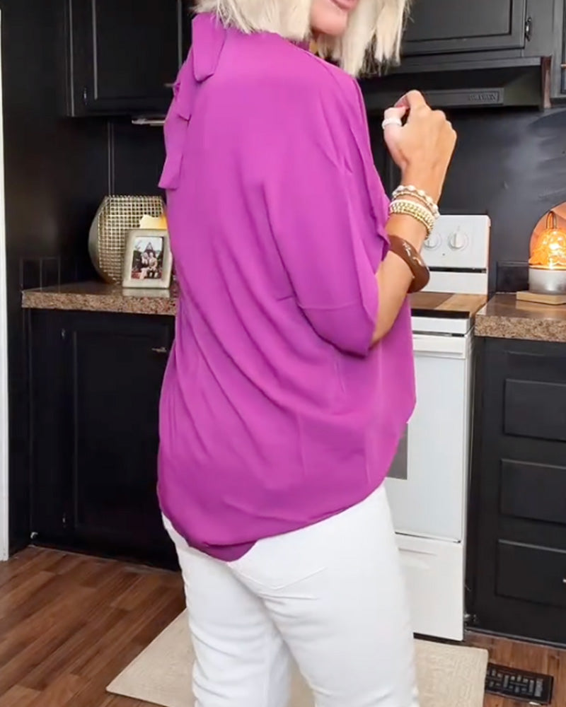 Bluse Mock Neck Locker Uni