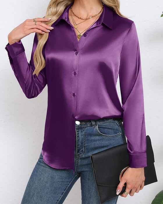 Hemd einfarbig langärmlig drapiert