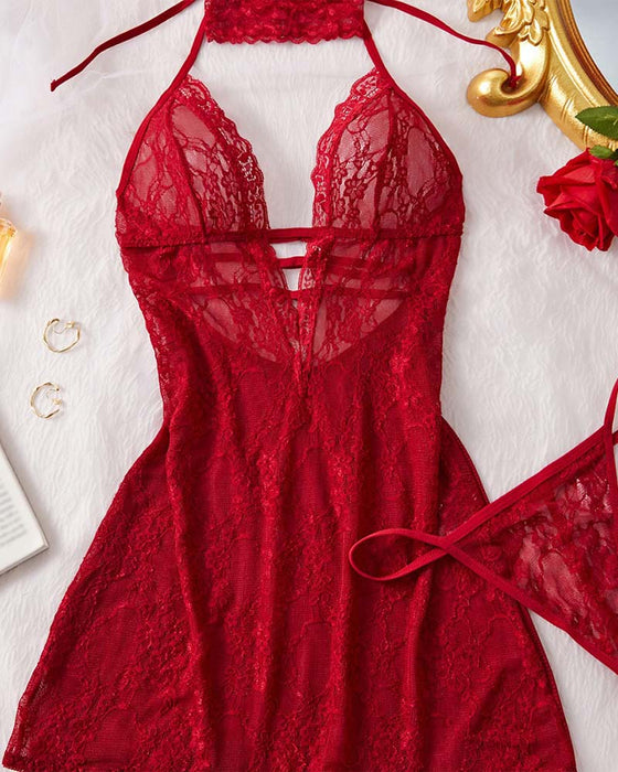 Schlafkleid Spitze Halter Sexy