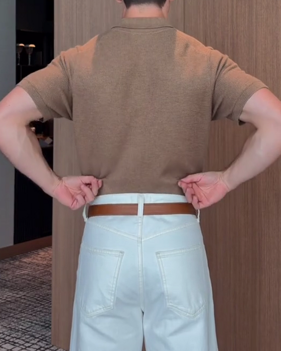 Herren-T-Shirt Mit Weiter Passform Und Lässigem Polokragen