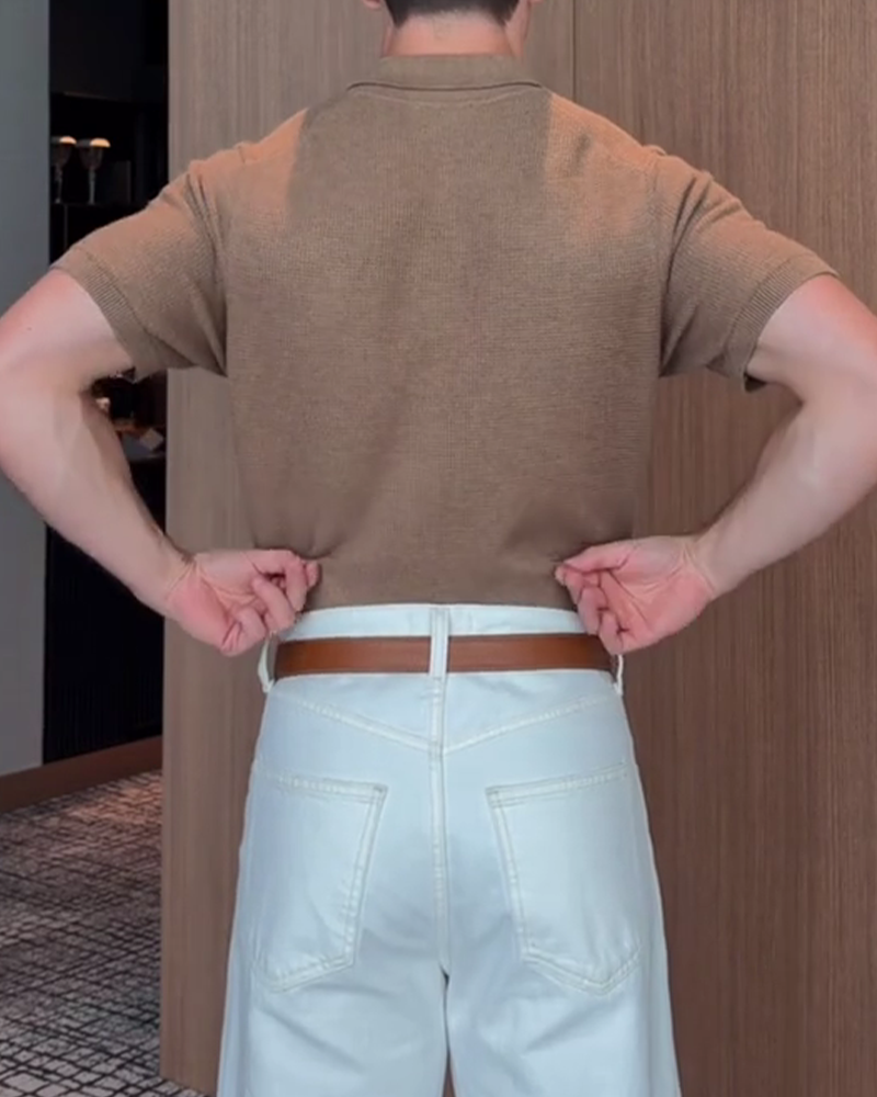Herren-T-Shirt Mit Weiter Passform Und Lässigem Polokragen