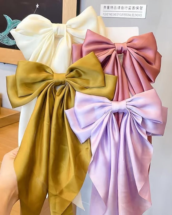 🔥 Große Schleife Haarspange Für Damen – Hochzeit & Alltag Pferdeschwanz Accessoire Mit Langem Ende