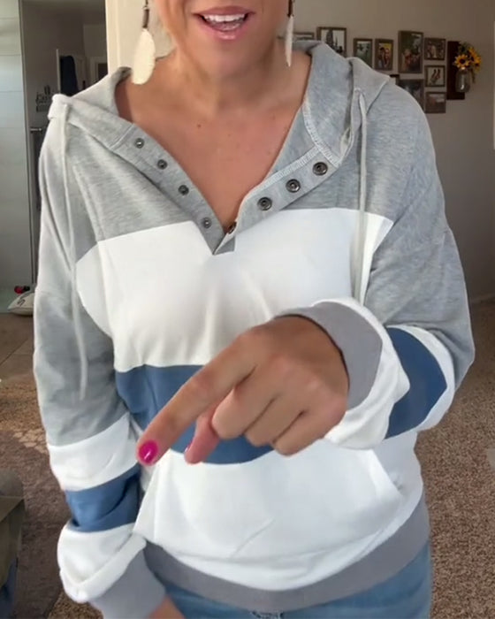 Sweatshirt lässig locker gestreift mit Kapuze