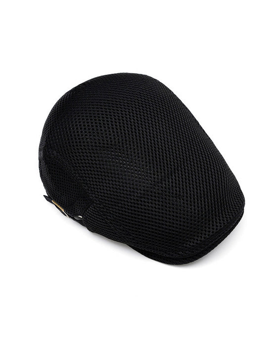 Herren Atmungsaktive Mesh Flache Mütze - Verstellbare Newsboy Ivy Baskenmütze Sommerhut