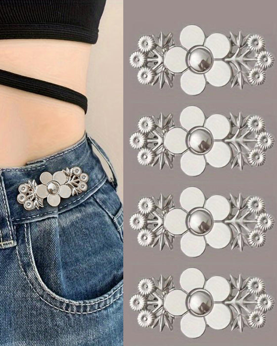 4-Teiliger Blumen Gemustert Denim Gürtelstraffer