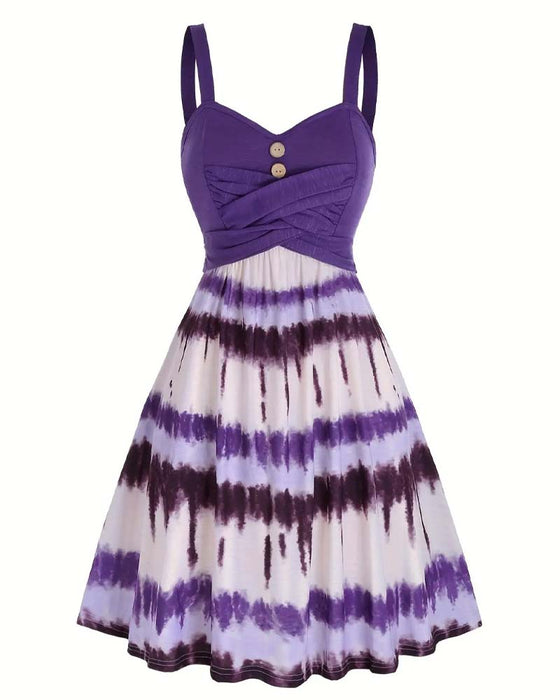 Kleid Tie-Dye Träger Midi