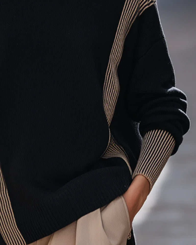 Pullover Unregelmäßig Geometrisch Locker