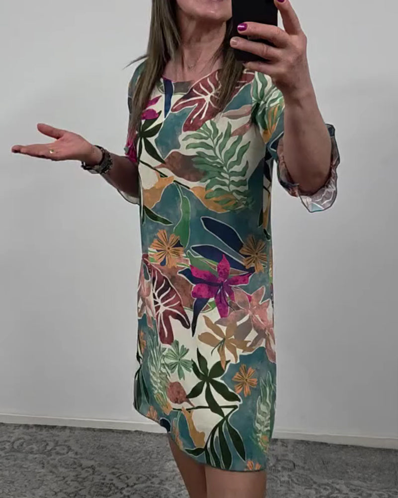 Kleid Tropisch Druck