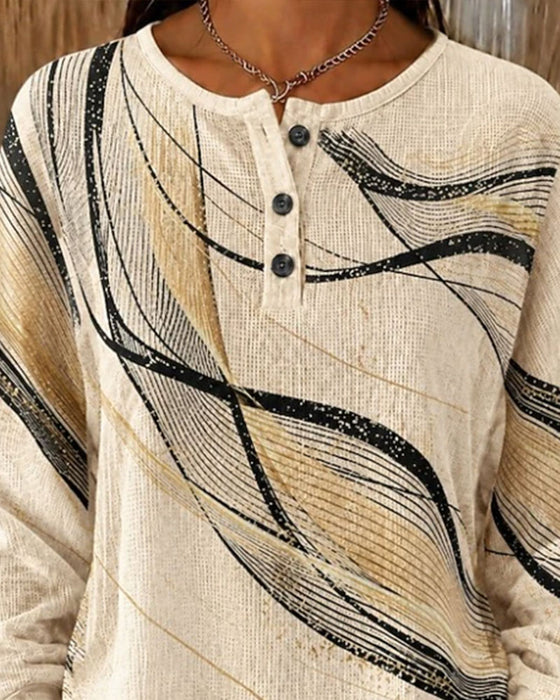 Sweatshirt Wellen Linie Druck