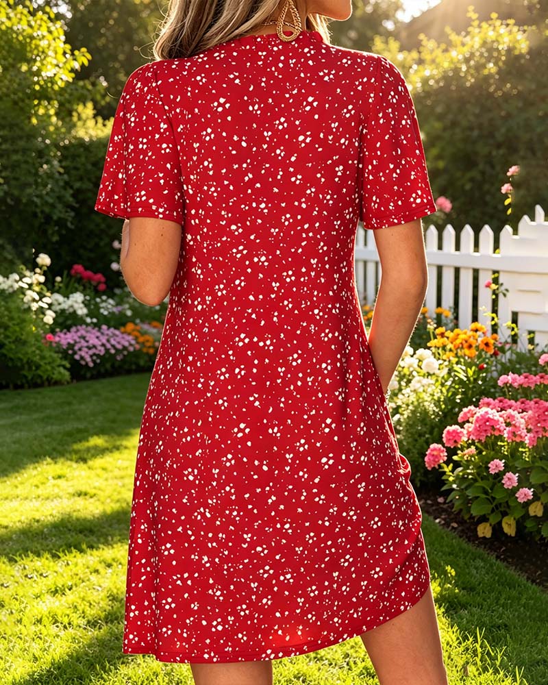 A-Linien-Kleid mit Rüschenbesatz
