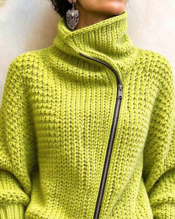 Pullover Hoher Kragen Lange Ärmel
