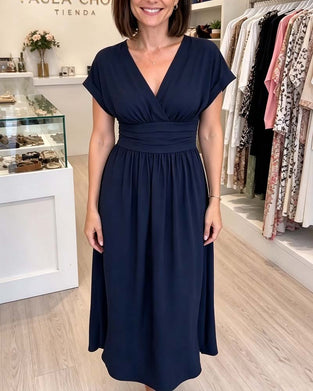 Kleid V-Ausschnitt Tailliert A-Linie