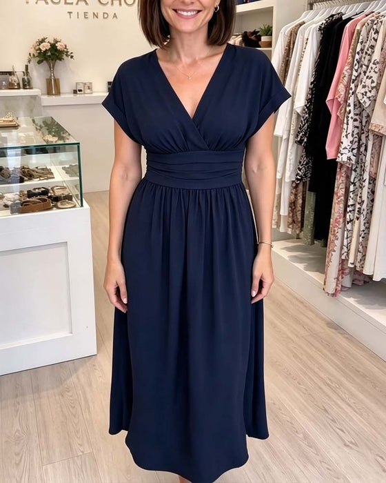 Kleid V-Ausschnitt Tailliert A-Linie