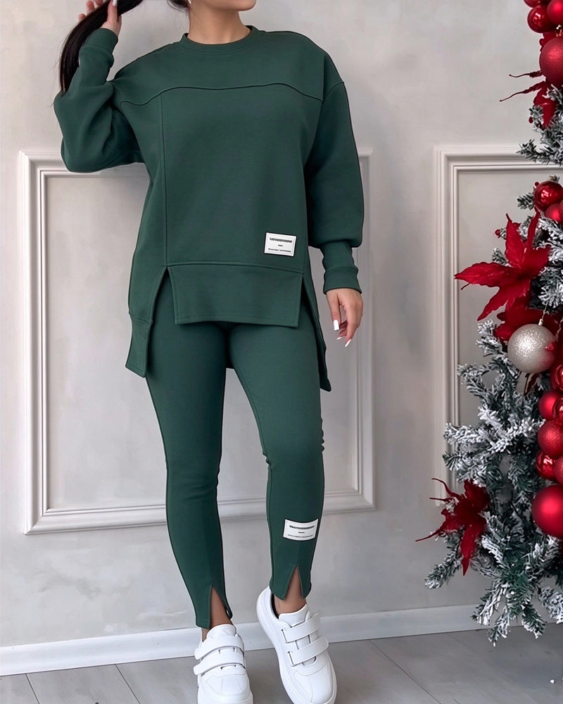 Set Bedruckt Sweatshirt Und Jogginghose