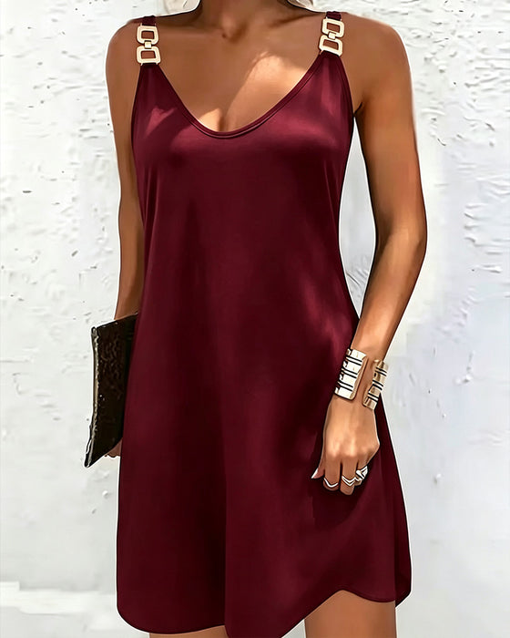 Kleid Lässig Einfarbig Trägerkleid