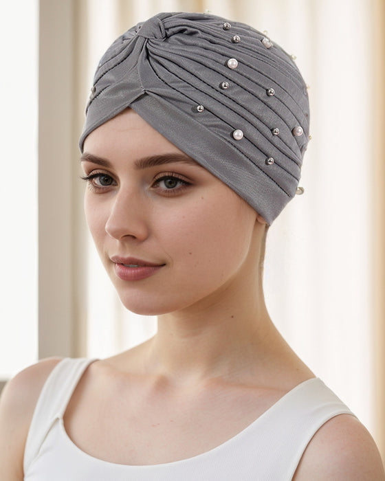 Hut Perle Plissiert Vorgebunden Turban