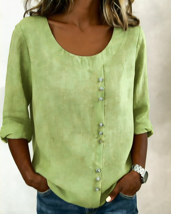 Top Rundhals Langarm