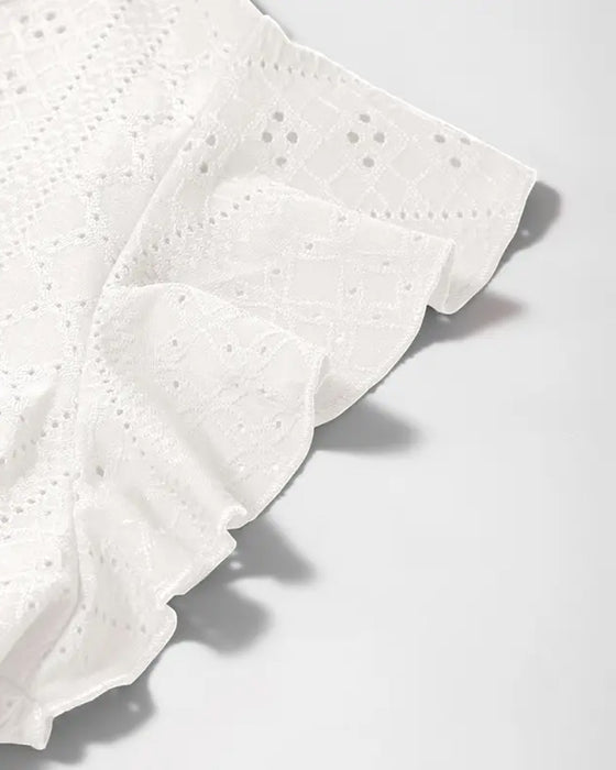 Kleid V-Ausschnitt Flatterärmel