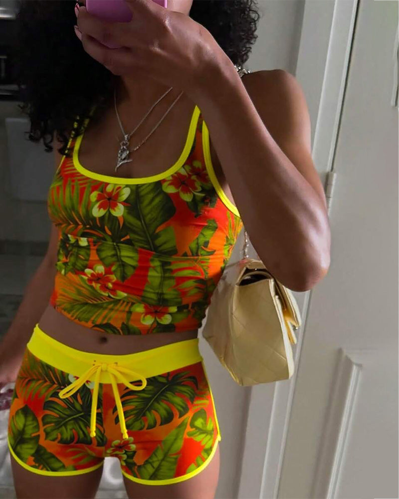 Tankini Tropischer Stil Halter