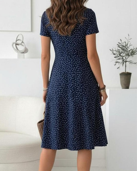 Kleid Herzförmig Tupfen Taille