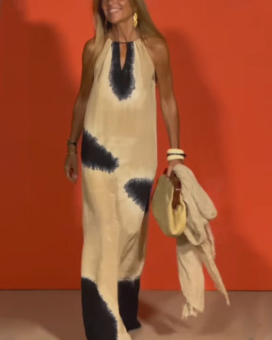 Kleid Ärmellos Farbverlauf Halterneck