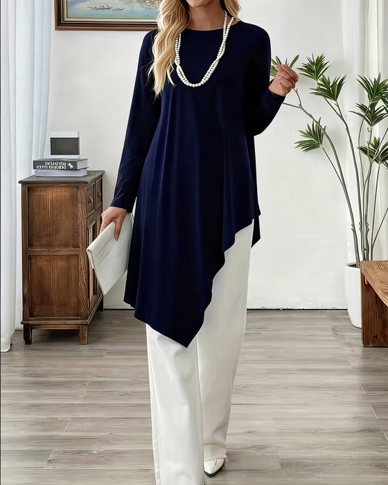 Top Asymmetrisch Midilänge Unifarben