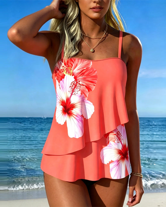 Tankini Blumenprint Urlaub Träger