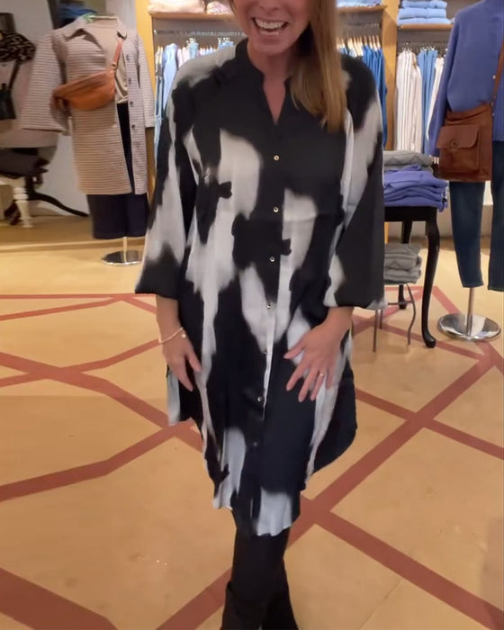 Kleid Revers Shibori Shirt