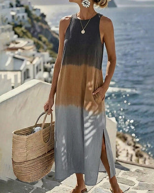 Kleid mit ärmellosem und Farbverlauf
