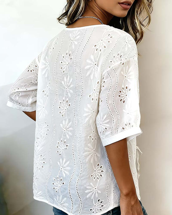 Bluse Seite Binden Ausschnitt
