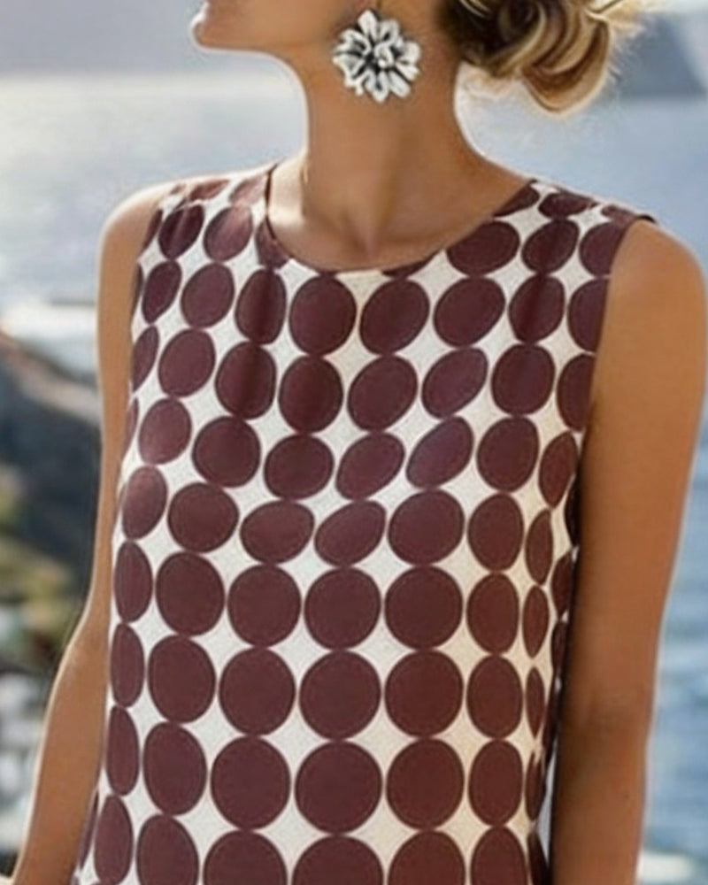 Kleid Tupfen Ärmellos Shift