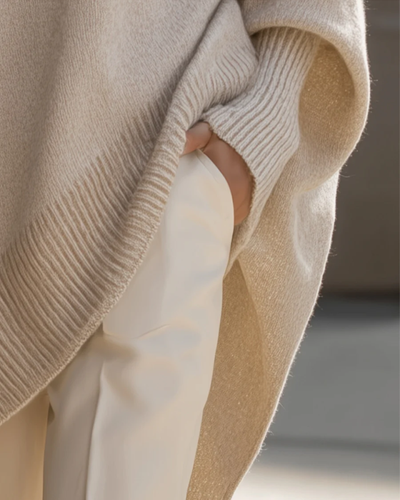 Pullover Rundhals Locker Mittellang