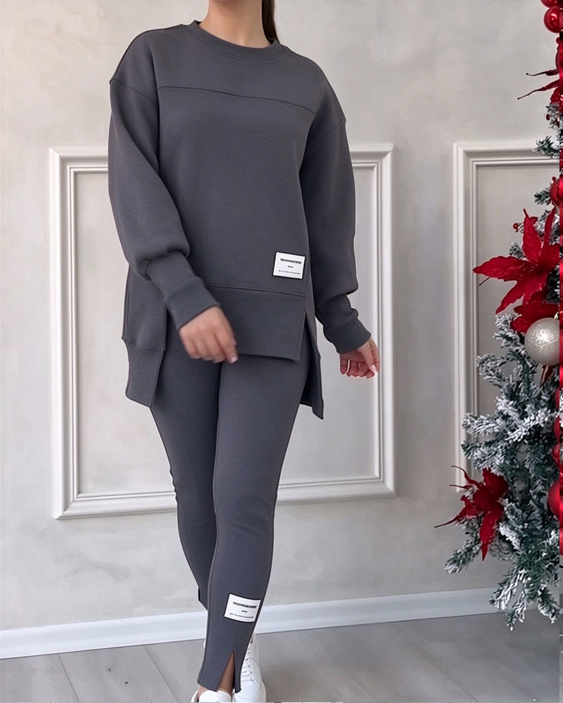 Set Bedruckt Sweatshirt Und Jogginghose