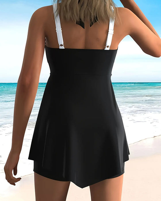 Urlaubs-Tankini Farbblock Mit Schleife
