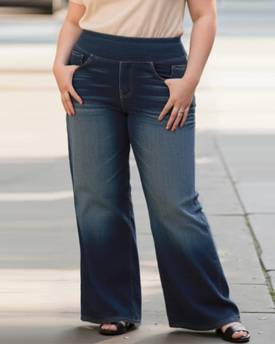 Denim High-Waisted Gewaschen Loose Baggy Casual