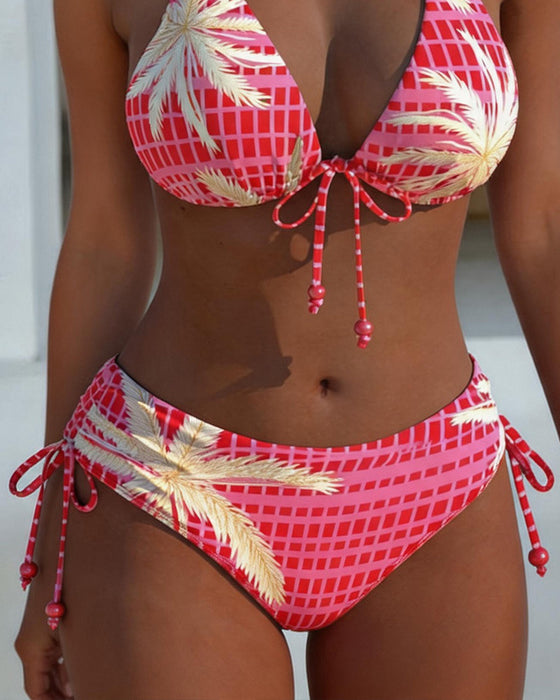 Bikinis Binden Print Halter