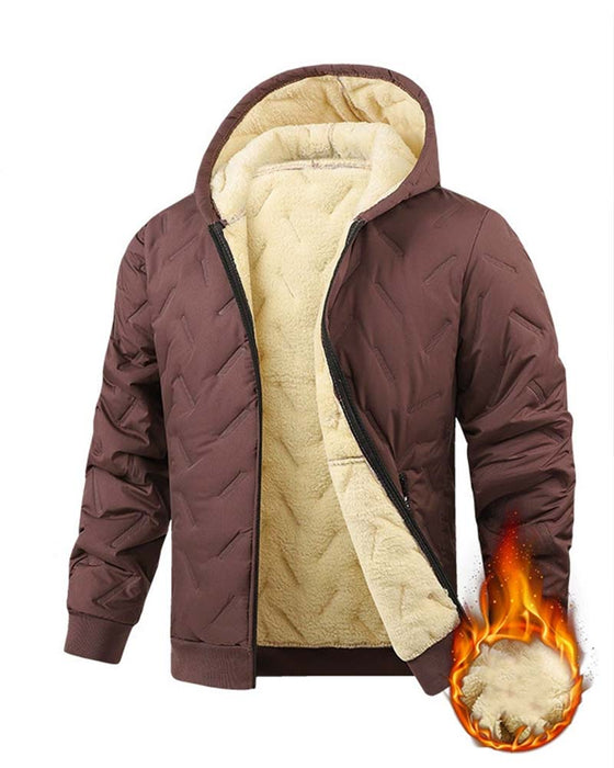 Mantel Mit Kapuze Fleece Gefüttert