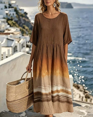 Kleid Lässig Verlauf Halbarme