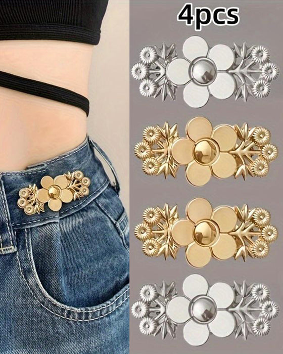 4-Teiliger Blumen Gemustert Denim Gürtelstraffer
