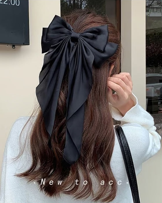 🔥 Große Schleife Haarspange Für Damen – Hochzeit & Alltag Pferdeschwanz Accessoire Mit Langem Ende
