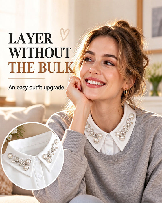 ✨ Juwelenbesetzter Abnehmbarer Kragen-Sofortige Eleganz & Müheloses Layering