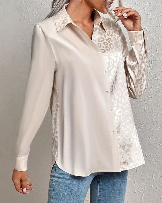 Hemd Satin Leopardenmuster Splice