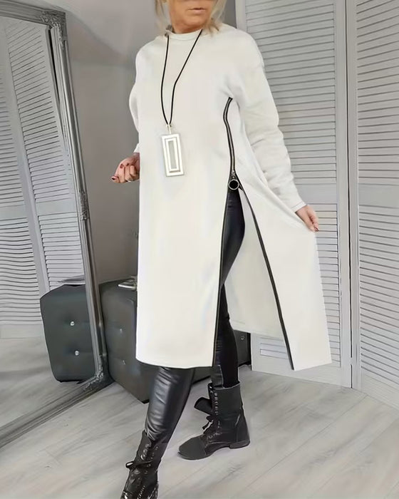 Kleid stylische große Tasche Reißverschluss-Design